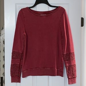Burnt red crew neck sweat shirt